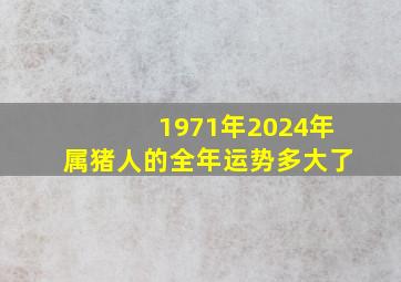 1971年2024年属猪人的全年运势多大了