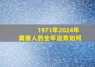 1971年2024年属猪人的全年运势如何