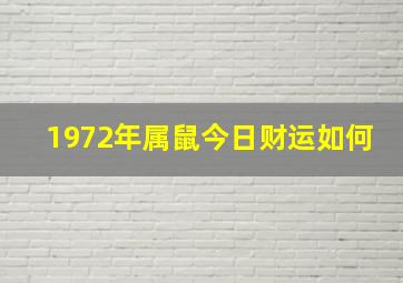 1972年属鼠今日财运如何