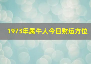 1973年属牛人今日财运方位