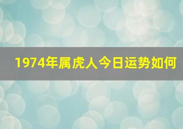 1974年属虎人今日运势如何