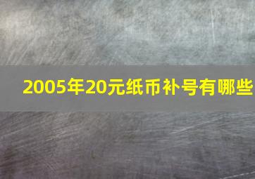 2005年20元纸币补号有哪些