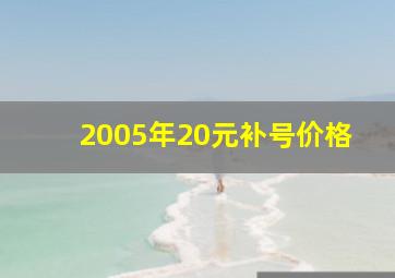 2005年20元补号价格