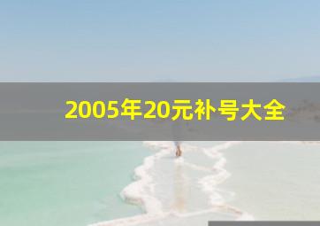 2005年20元补号大全