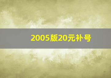 2005版20元补号