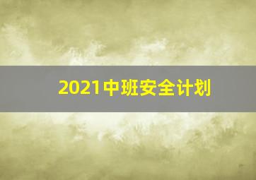 2021中班安全计划