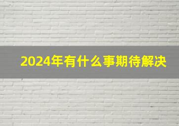 2024年有什么事期待解决