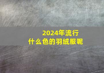 2024年流行什么色的羽绒服呢