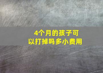 4个月的孩子可以打掉吗多小费用