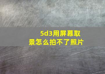 5d3用屏幕取景怎么拍不了照片