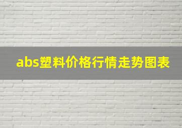 abs塑料价格行情走势图表