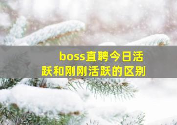 boss直聘今日活跃和刚刚活跃的区别