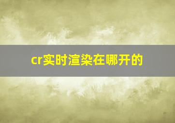 cr实时渲染在哪开的