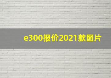 e300报价2021款图片