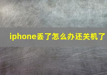 iphone丢了怎么办还关机了