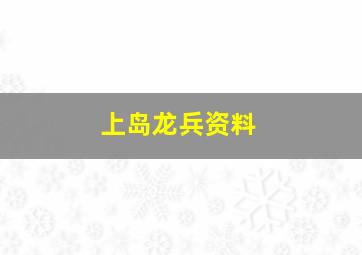 上岛龙兵资料