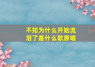 不知为什么开始流泪了是什么歌原唱