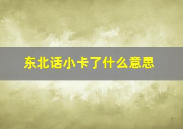 东北话小卡了什么意思