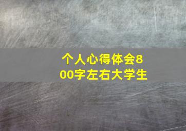 个人心得体会800字左右大学生