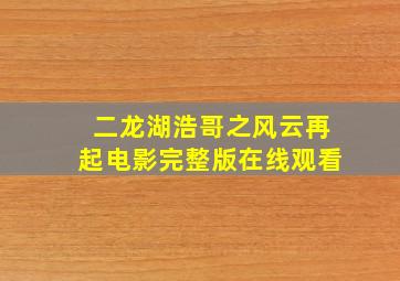 二龙湖浩哥之风云再起电影完整版在线观看