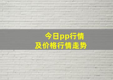 今日pp行情及价格行情走势