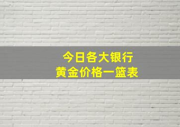 今日各大银行黄金价格一篮表