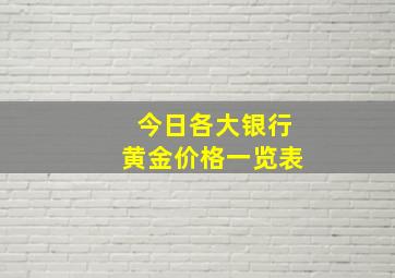 今日各大银行黄金价格一览表