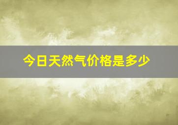 今日天然气价格是多少