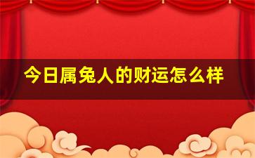 今日属兔人的财运怎么样