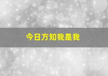 今日方知我是我