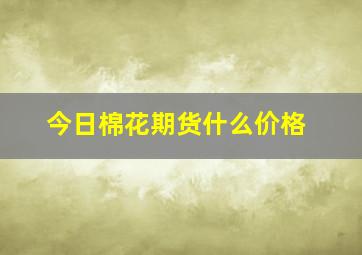 今日棉花期货什么价格