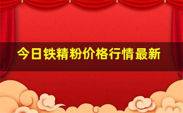 今日铁精粉价格行情最新