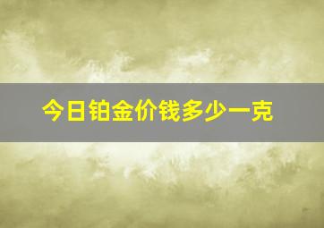 今日铂金价钱多少一克