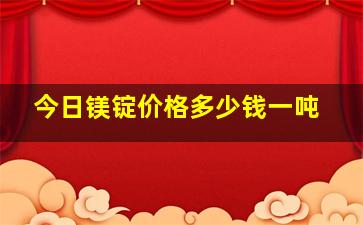 今日镁锭价格多少钱一吨