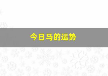 今日马的运势