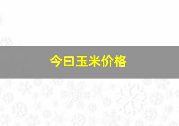 今曰玉米价格