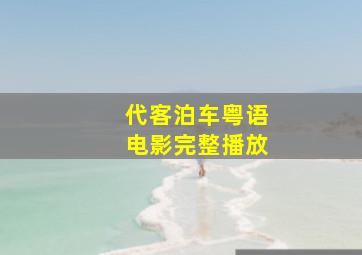 代客泊车粤语电影完整播放