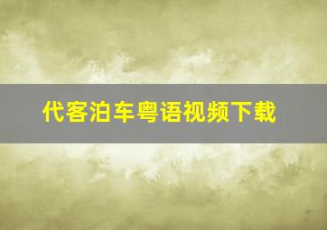 代客泊车粤语视频下载