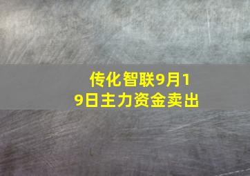 传化智联9月19日主力资金卖出