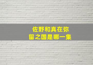 佐野和真在弥留之国是哪一集