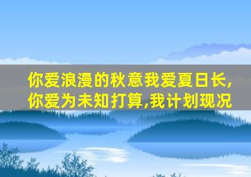 你爱浪漫的秋意我爱夏日长,你爱为未知打算,我计划现况