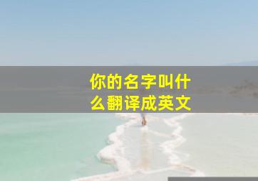 你的名字叫什么翻译成英文