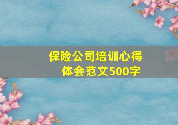 保险公司培训心得体会范文500字