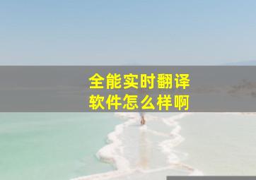 全能实时翻译软件怎么样啊