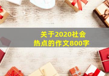 关于2020社会热点的作文800字