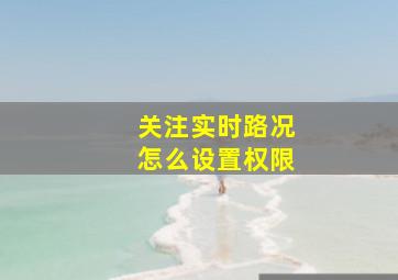 关注实时路况怎么设置权限