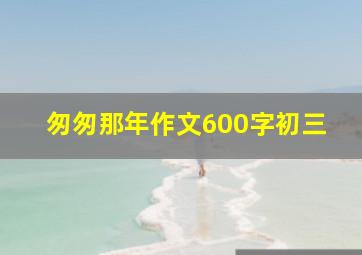 匆匆那年作文600字初三