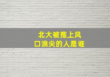 北大被推上风口浪尖的人是谁