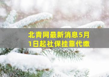 北青网最新消息5月1日起社保挂靠代缴