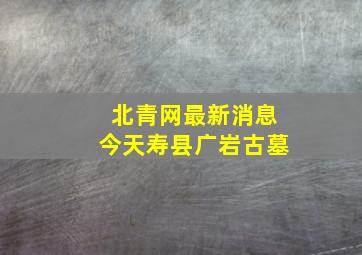 北青网最新消息今天寿县广岩古墓